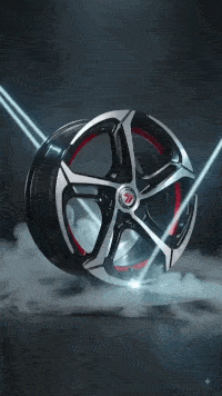 Wheels Machine Black with RED Line (15 Size 4 Hole 100 pcd)