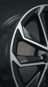 Angular Geometric Spoke / Blade Design, Dual-Tone (Machined Silver Face + Gloss Black Inner)